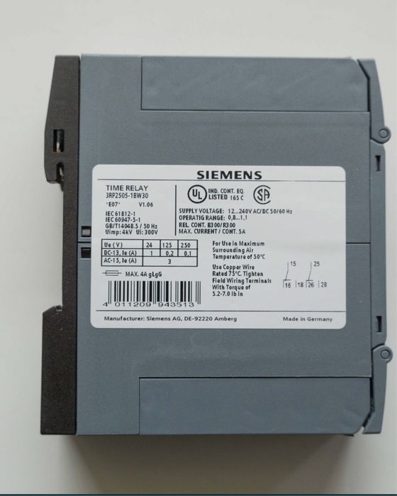 Przekażnik  czasowy Siemens Sirius