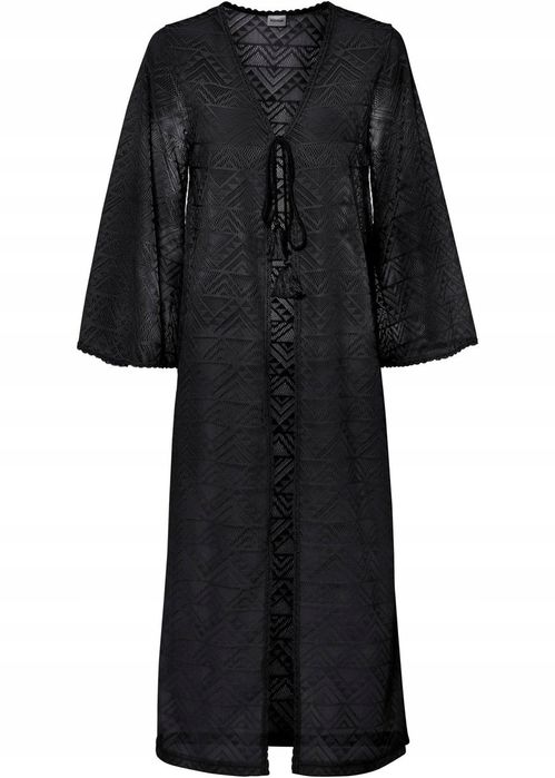 B.P.C narzutka czarna długa koronkowa boho 40/42.