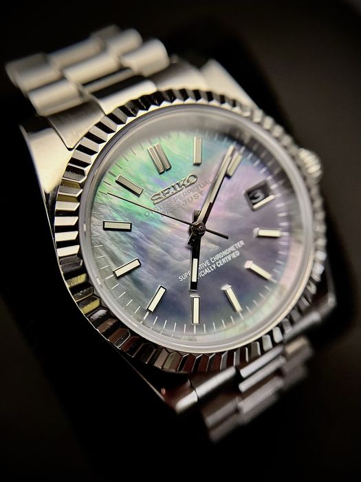 Customowy Zegarek Automatyczny „Seiko mod Datejust - Czarna Perła”