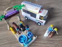 klocki LEGO, auto z przyczepą dla konia + koniki, zestaw 7