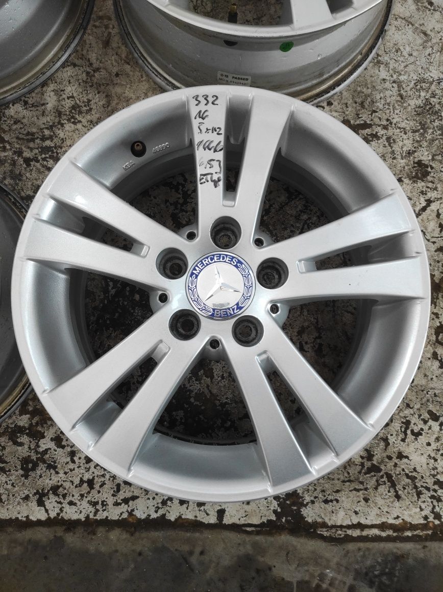 332 Felgi aluminiowe MERCEDES R 16 5x112 otwór 66,6 Bardzo Ładne