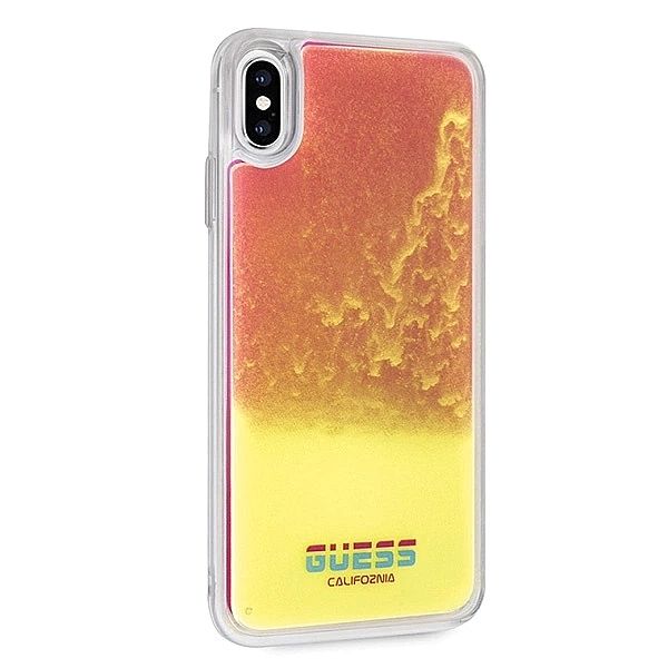 Guess GUHCI65GLCPI iPhone Xs Max różowy /pink hard case California Glo