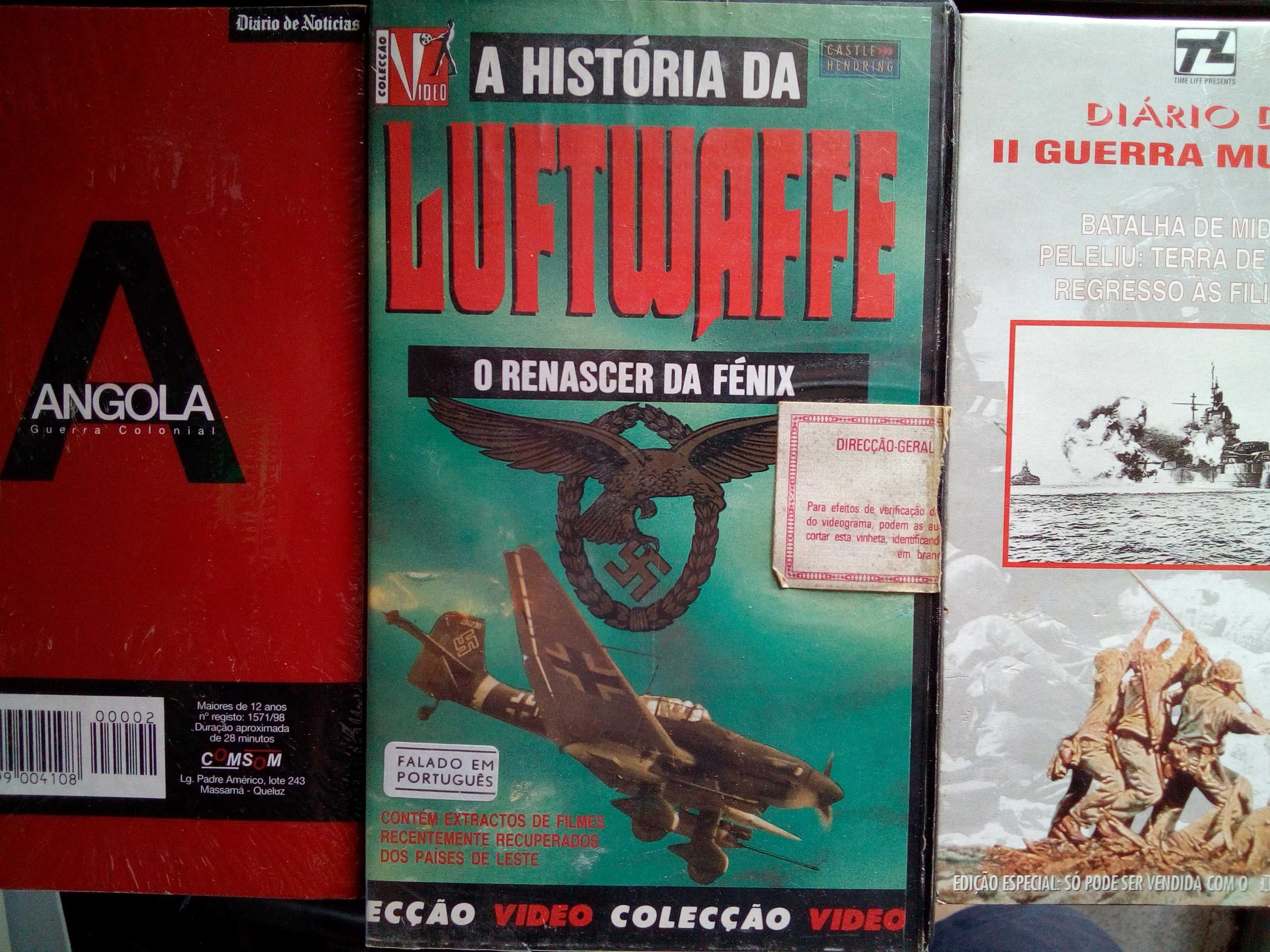 17 cassetes VHS sobre guerras