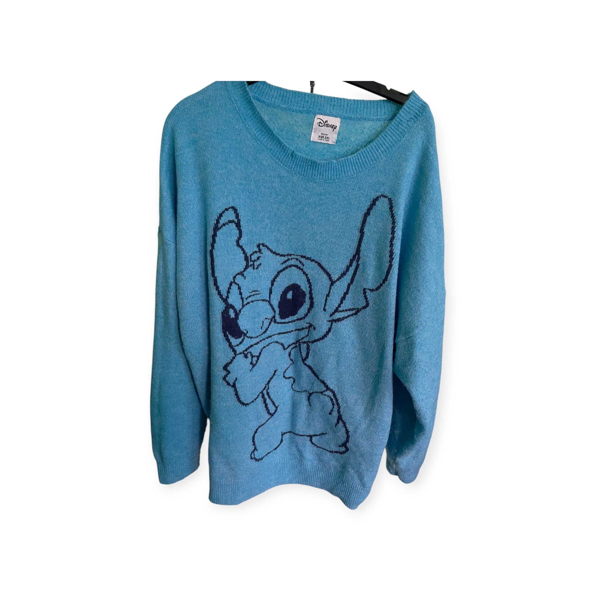 Turkusowy sweter oversize Lilo & Stich XXL