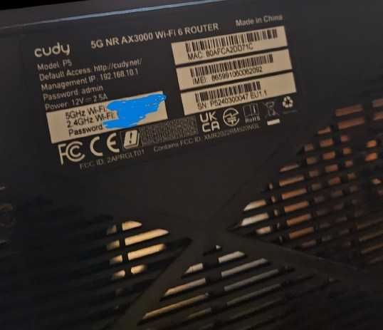 Cudy P5 5G NR AX3000 Wi-Fi 6 ROUTER