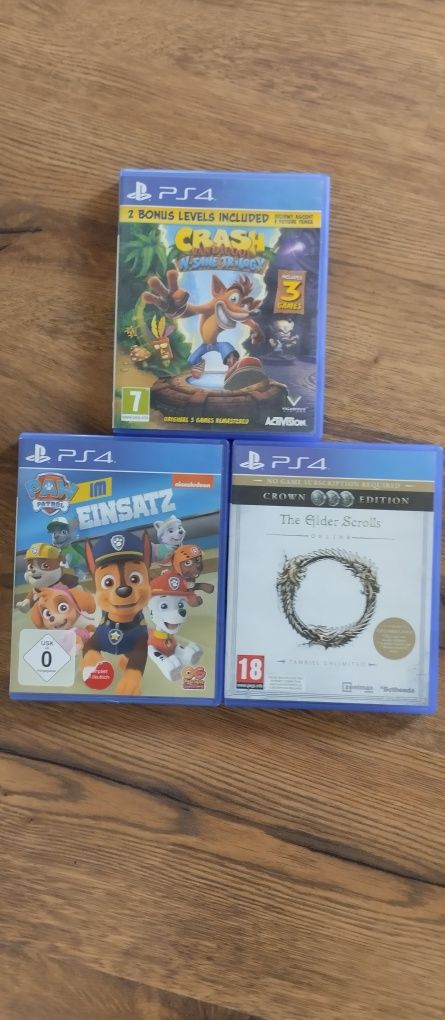 Gry do ps4 (paw patrol on a roll, elder scrolls online,crash bandikot