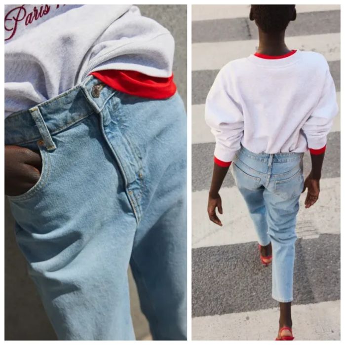 H&M 38-40r MOM jeansy z bardzo wysokim stanem