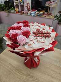 Słodki bukiet róże mydlane prezent walentynki urodziny