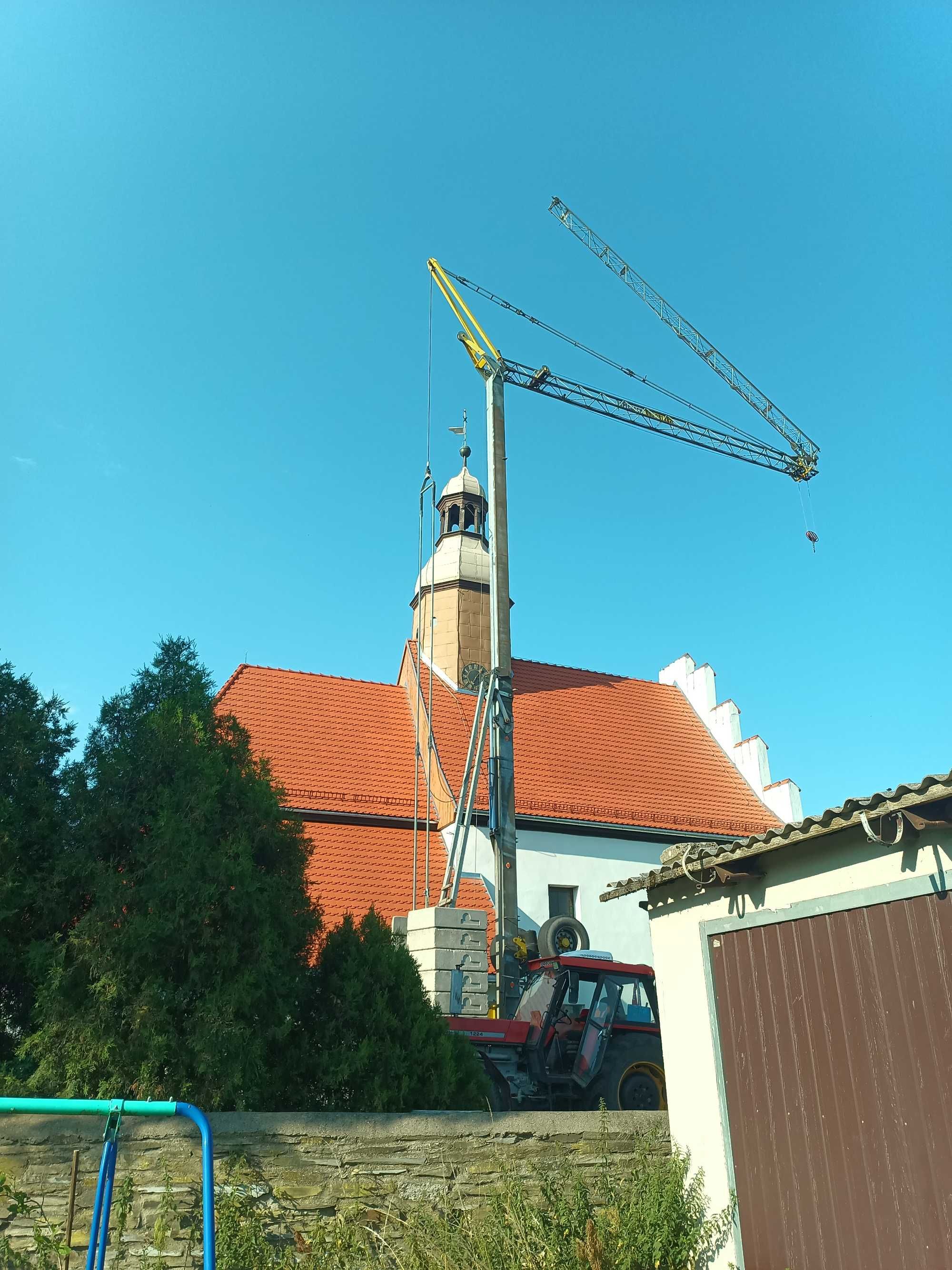 żuraw wieżowy dźwig dekarski ciesielski winda wynajem