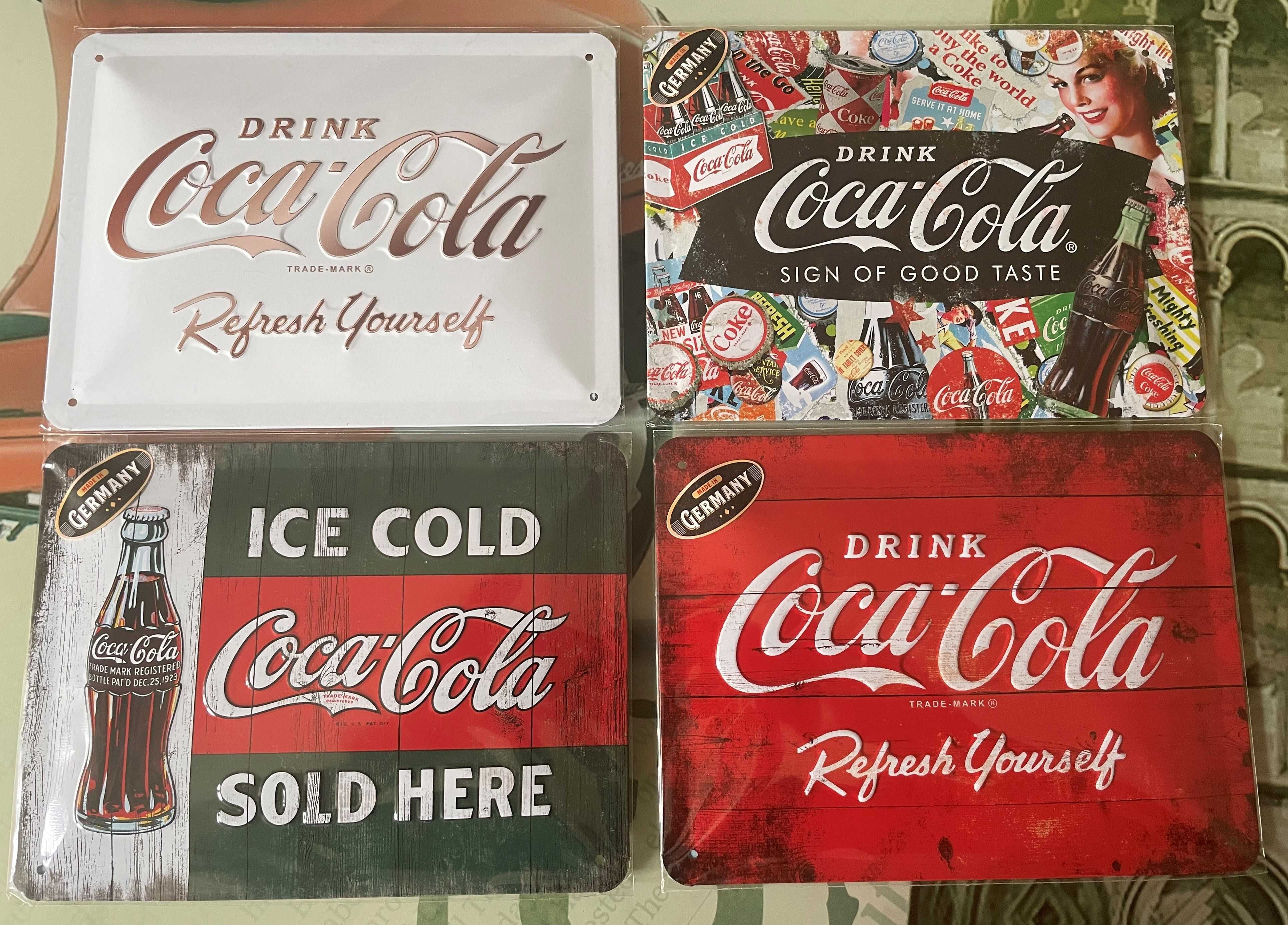 Placas decorativas metálicas Coca-Cola 15x20cm
