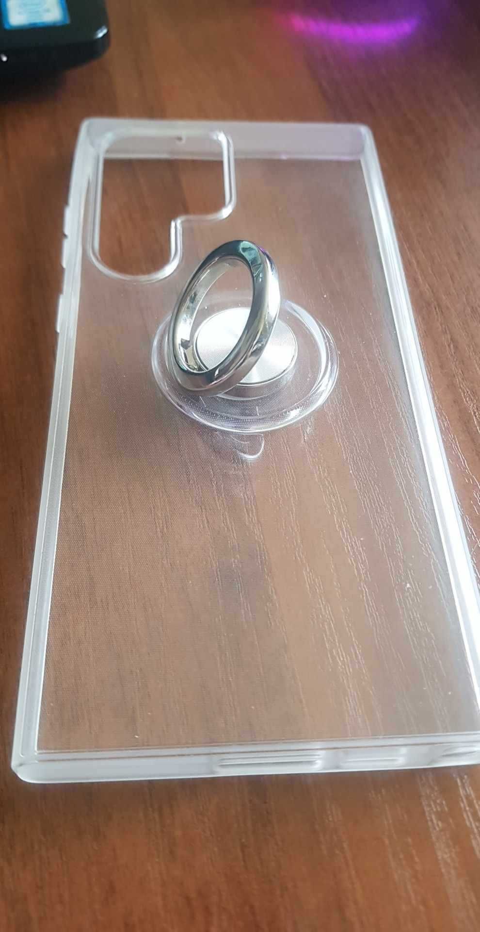 ETUI do Samsung Galaxy S23 Ultra z uchwytem RING przezroczyste w951