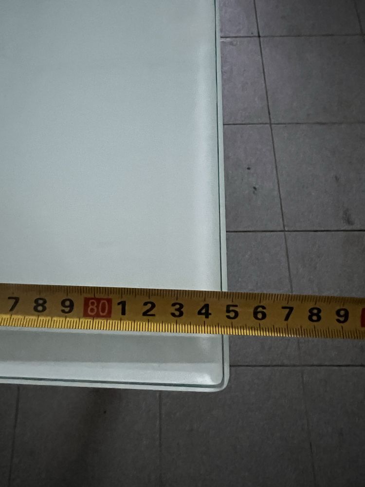 Mesa toda em inox com vidro temperado