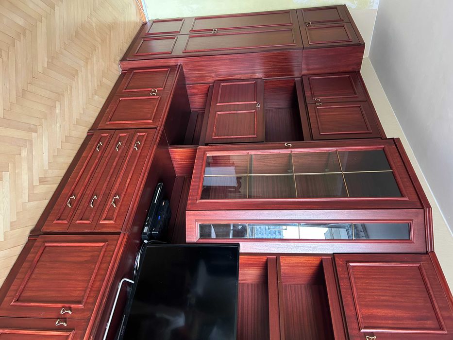 Komplet mebli Regał - fornir drewniany Mahoń