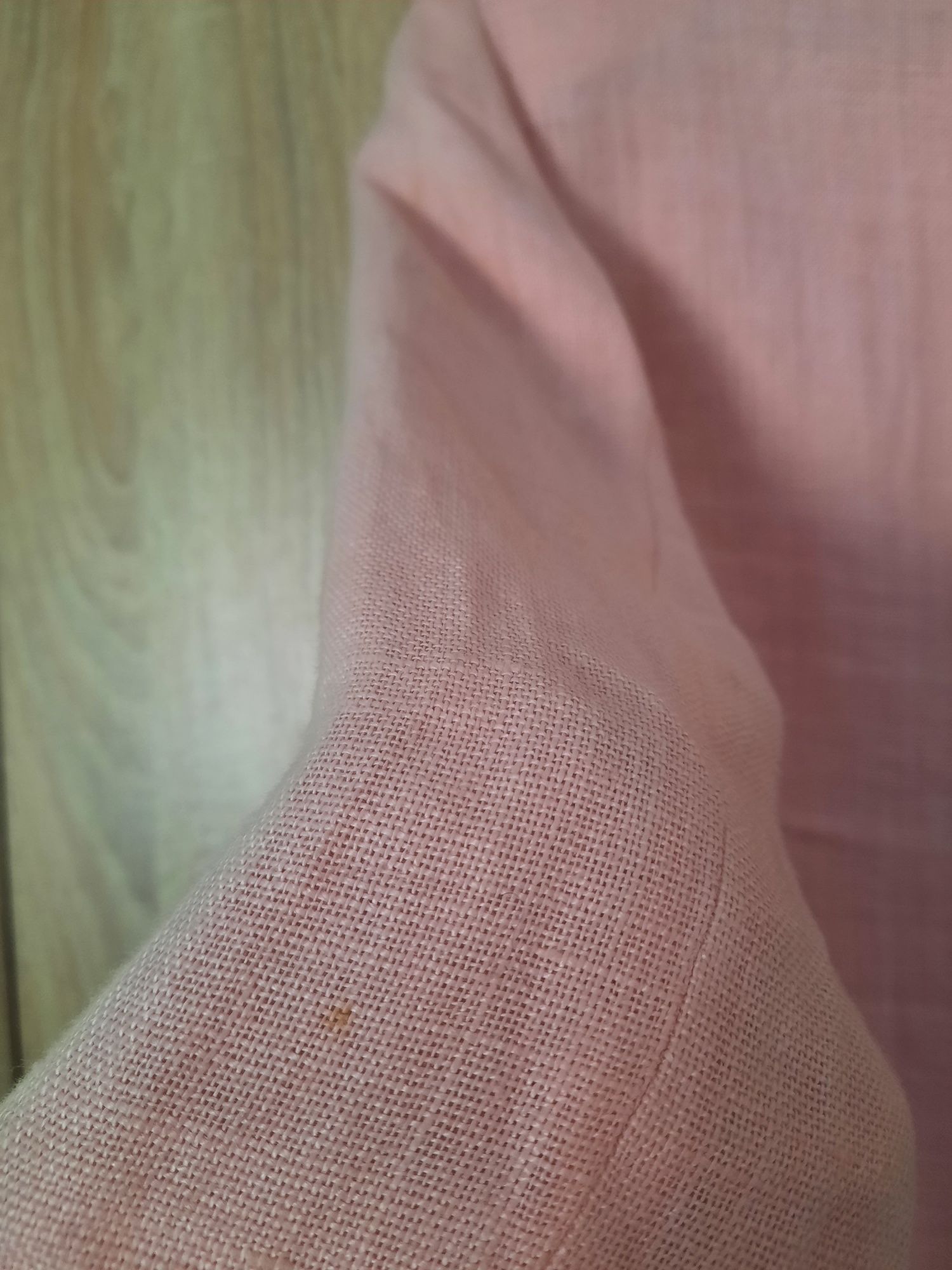 Jasnoróżowy żakiet Montego 100% len (materiał zewnętrzny) rozmiar 34