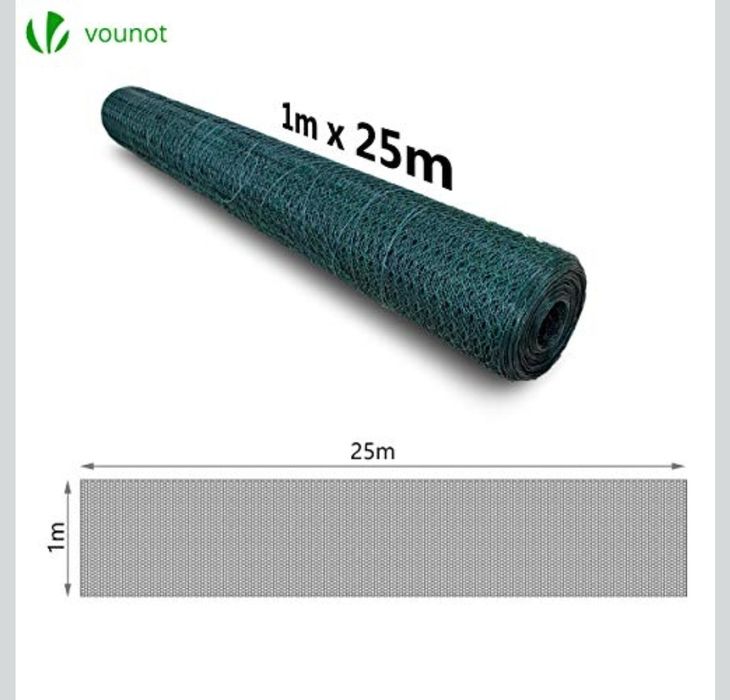 Siatka dla zwierząt pvc do kurnika dla kur królików 1x25m vounot