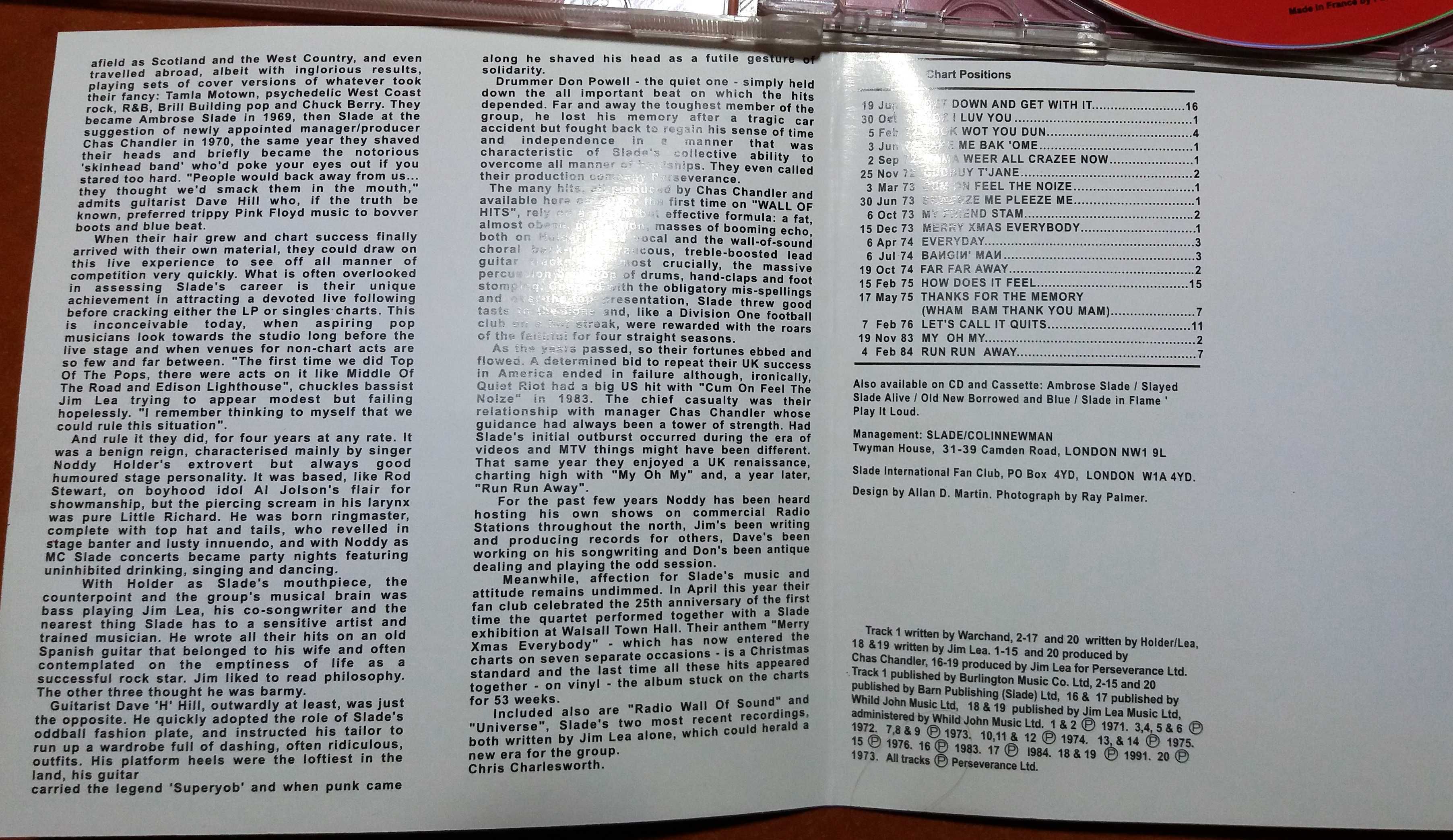 музыкальный CD диск Slade - Wall of Hits