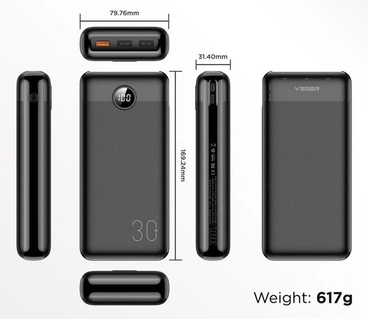 Powerbank VEGER VP3008PD 30000mAh