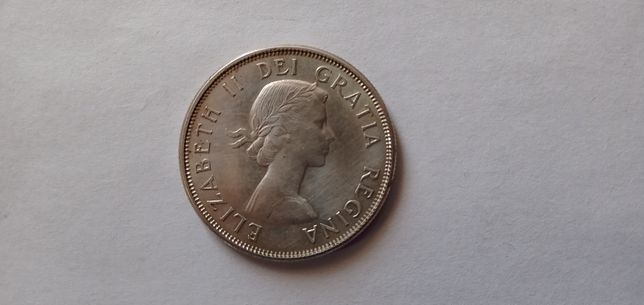 Монета серебро 50 центов 1962 г. Канада
