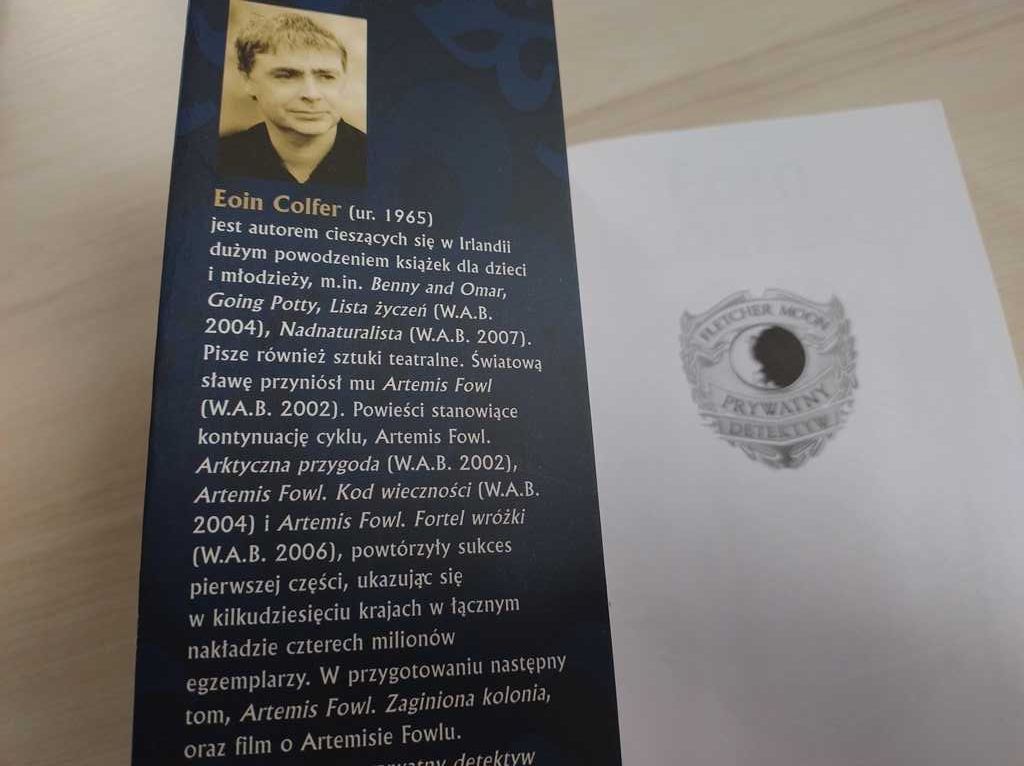 Prywatny detektyw Fletcher Moon Eoin Colfer autor cyklu Artemis Fowl