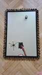 Lustro czarne metalowe vintage 60x40 cm