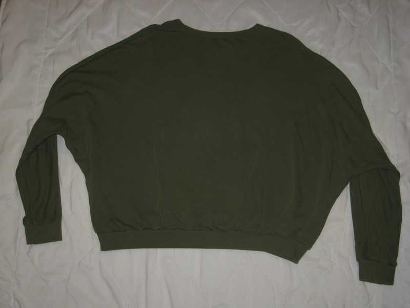 bluza damska szeroka kloszowa khaki zielona bawełna BDG L