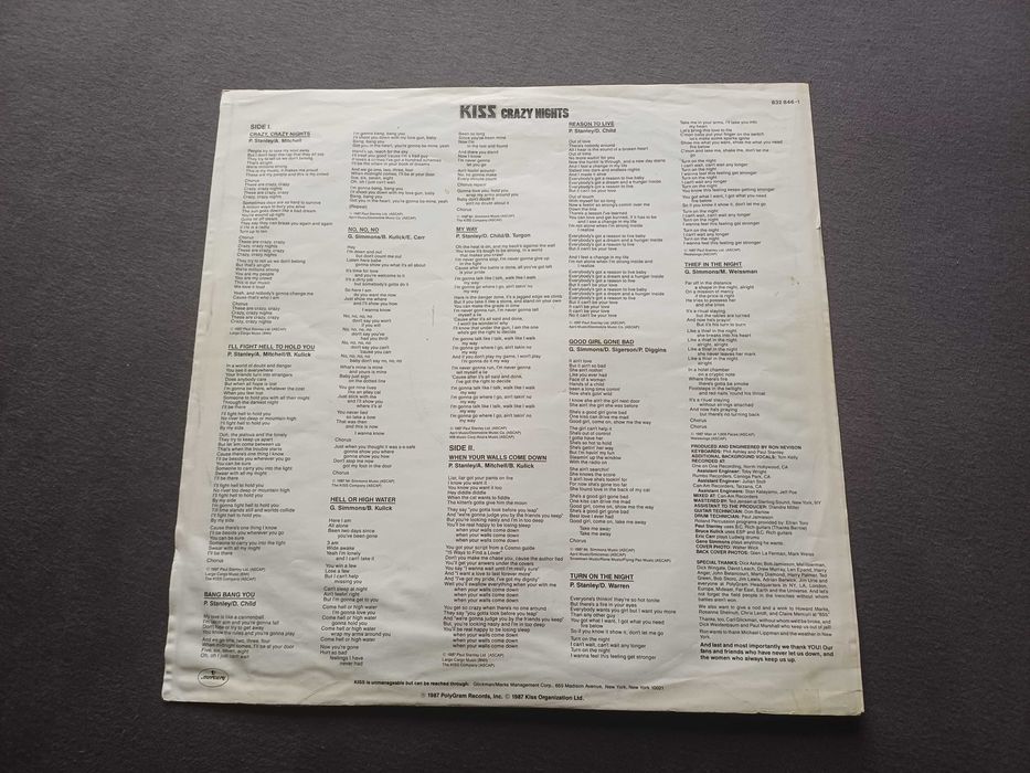 KISS – Crazy Nights (1987, Holland, Mercury)
