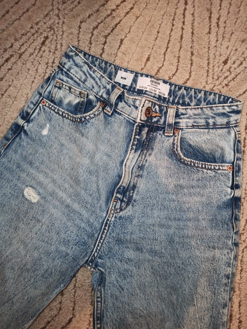 Jak nowe spodnie bershka mom 34 XS wysoki stan