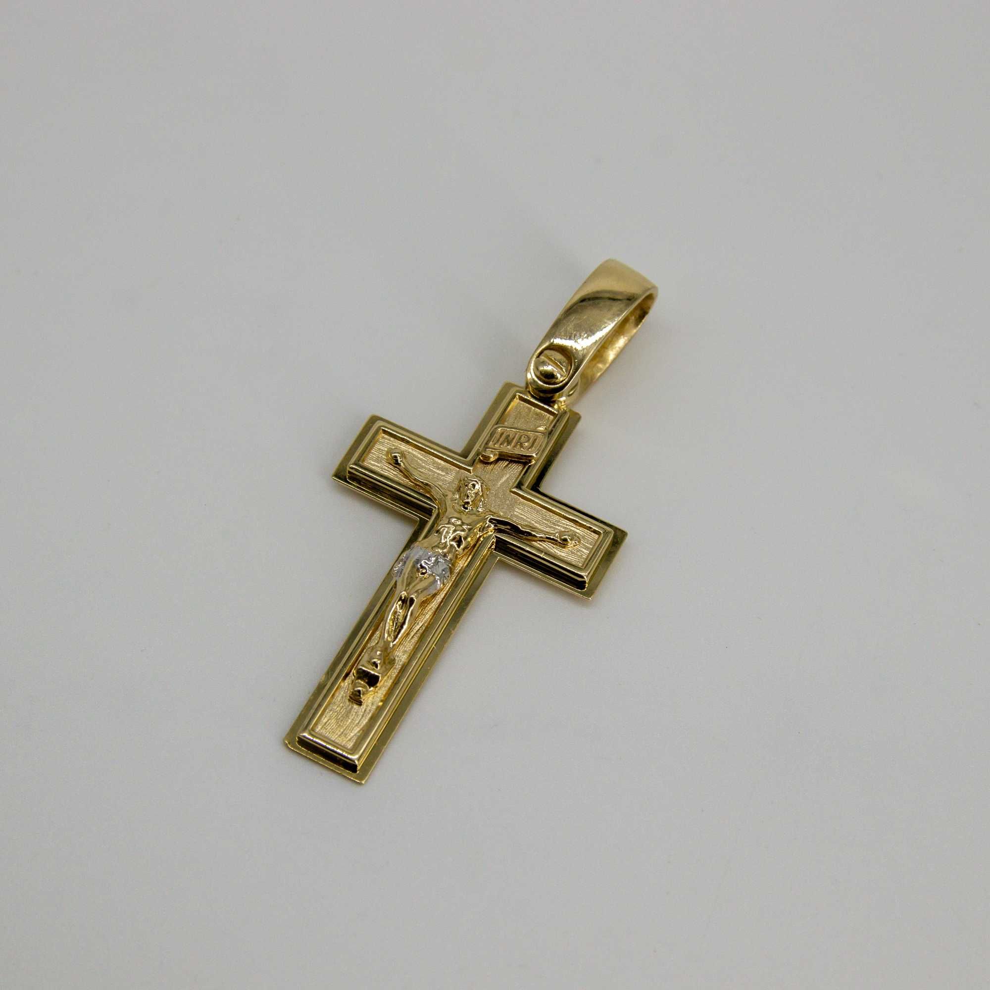 złota zawieszka 585 12,59gram duży 5,5cm KRZYŻ WYSYŁKA GRATIS