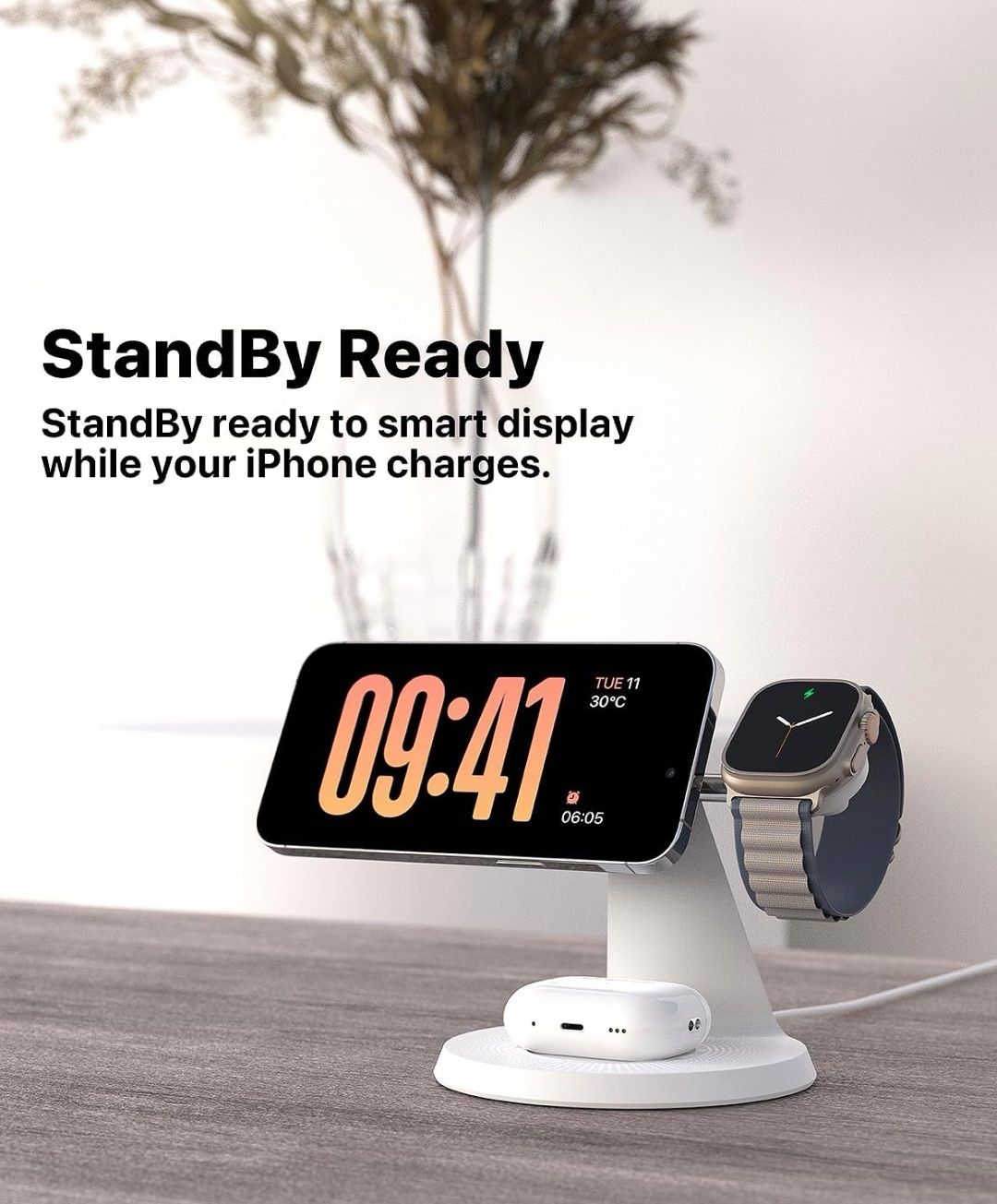 3 w 1 bezprzewodowa stacja ładująca do urządzeń Apple: szybka stacja