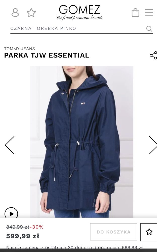 Nowa! Kurtka / Parka Tommy Jeans, rozm. M