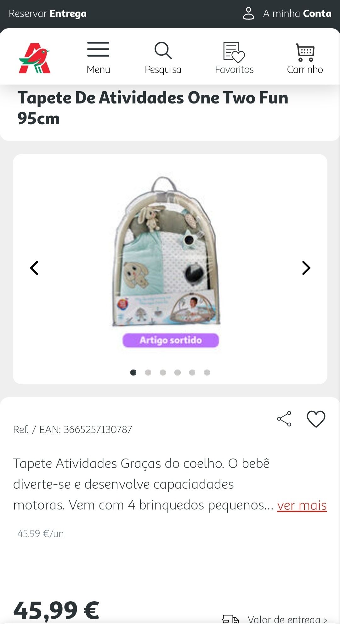 Tapete/Ginásio de atividades bebé