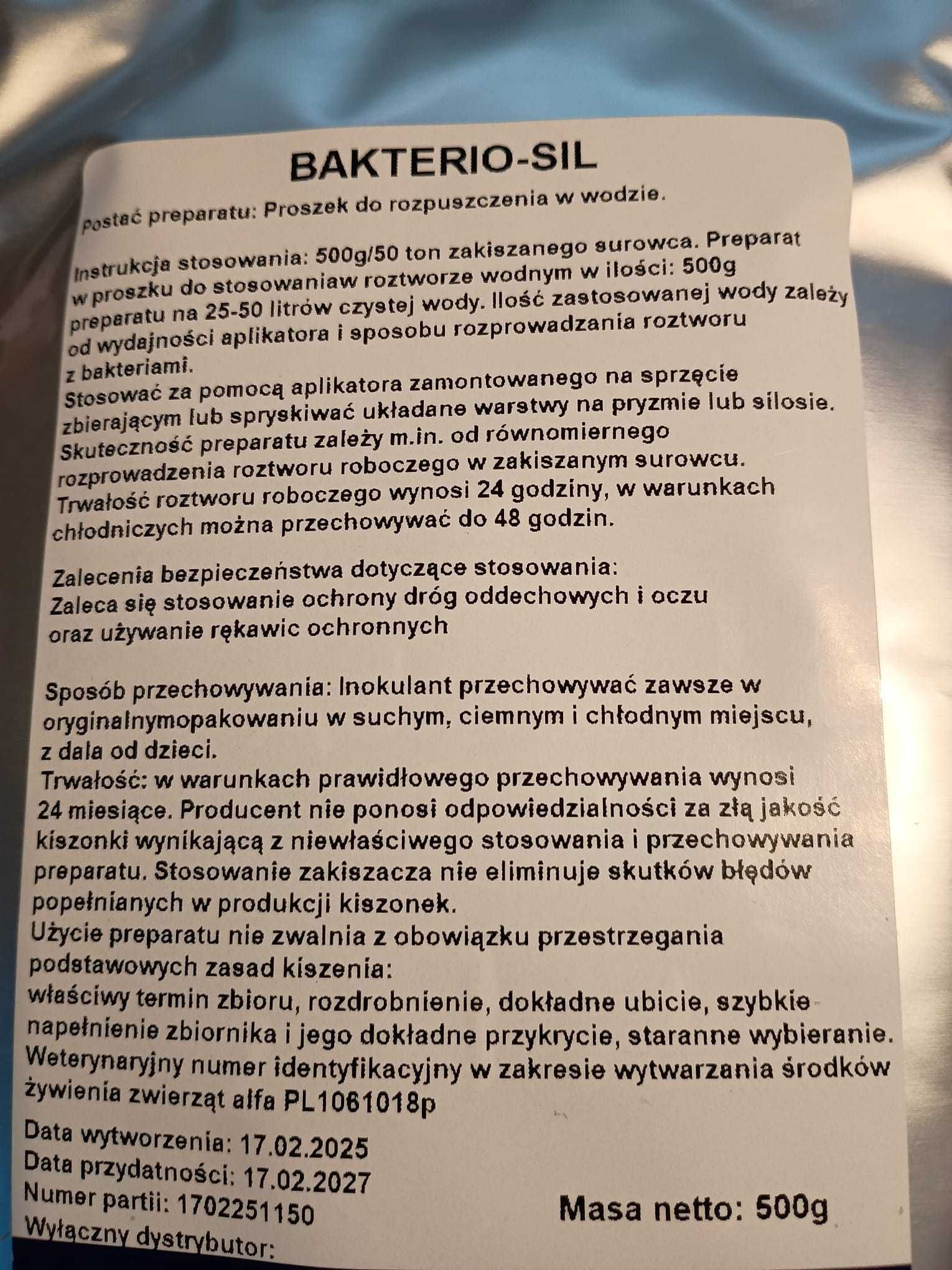 Zakiszacz Mikrobiologiczny BAKTERIO SIL Biologiczny dodatek kiszonkars