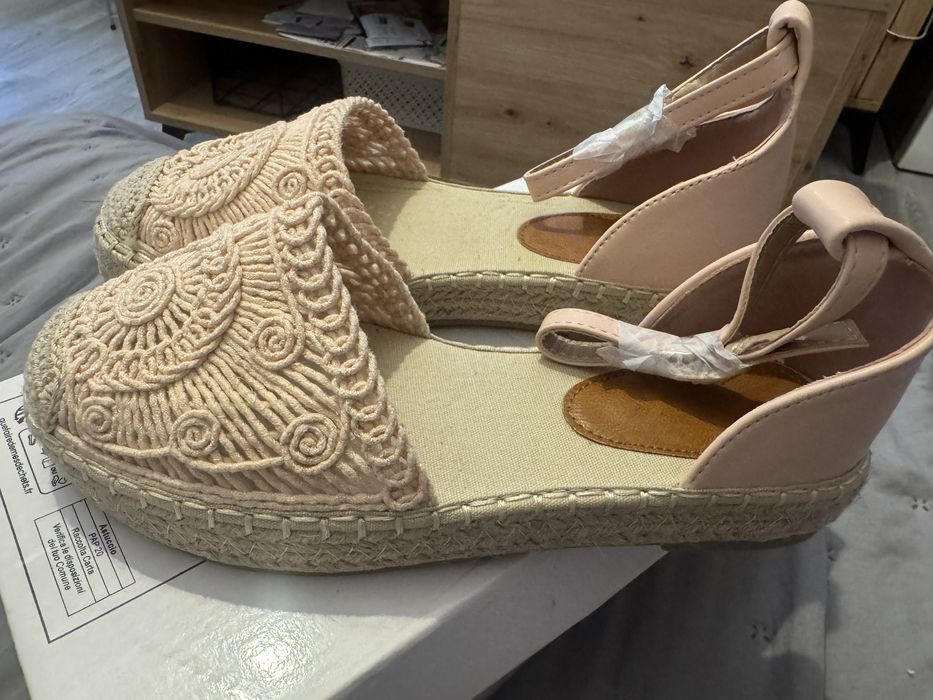 Espadryle pudrowy róż