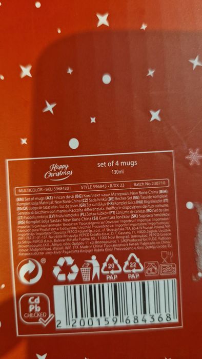Zestaw świątecznych kubeczków
