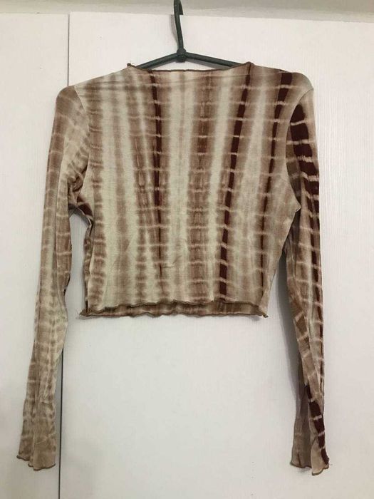 кофтинка кофта топ лонгслів укорочений укорочена типу петчворк тайдай