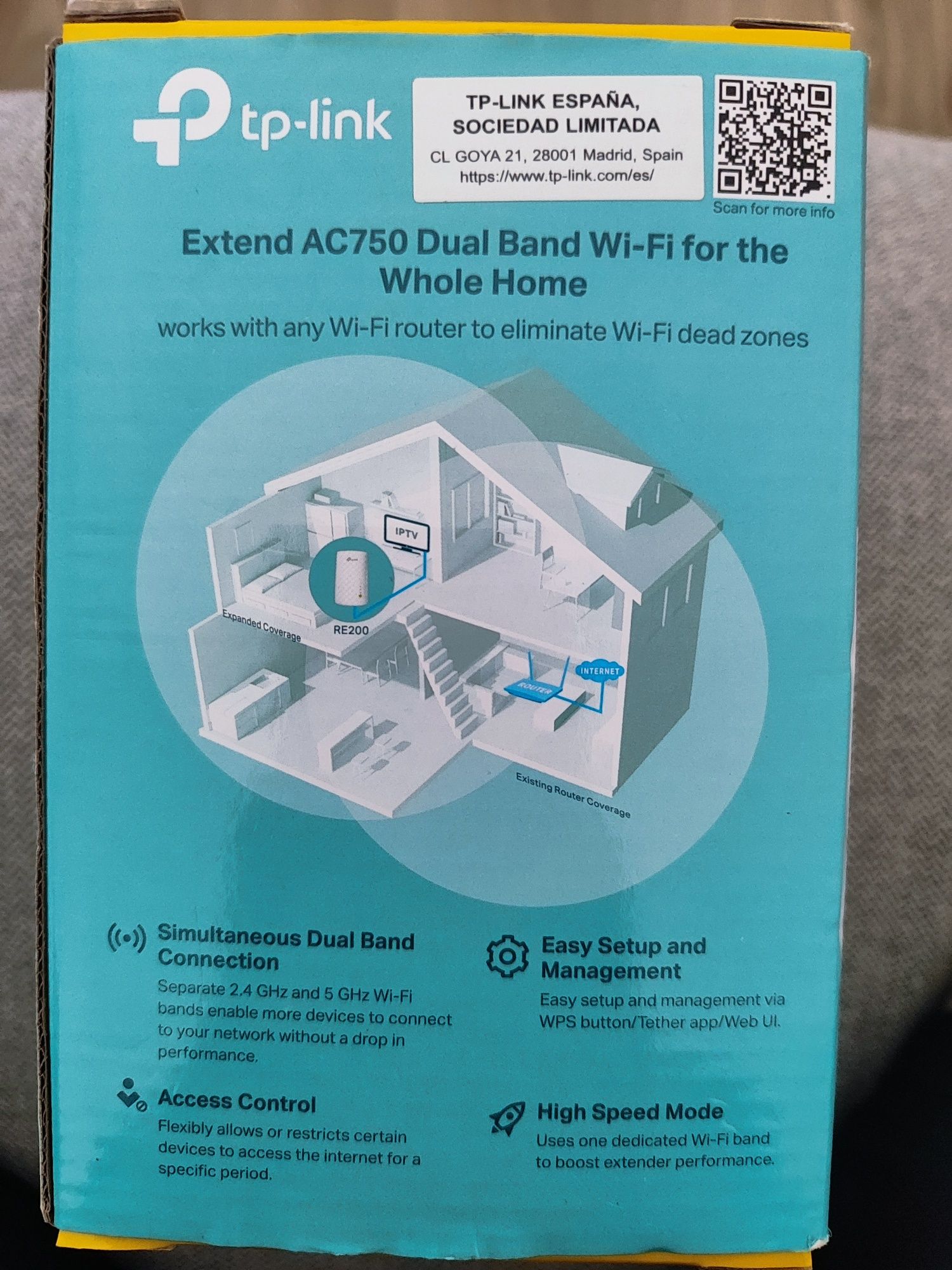 TP-Link Repetidor RE200 Extensor de Cobertura WiFi AC750