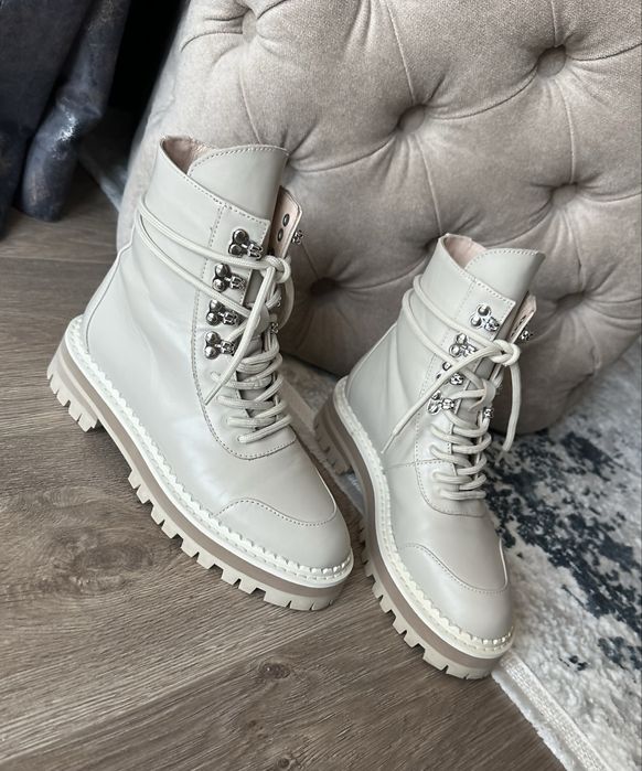 Черевики бежеві натуральна шкіра