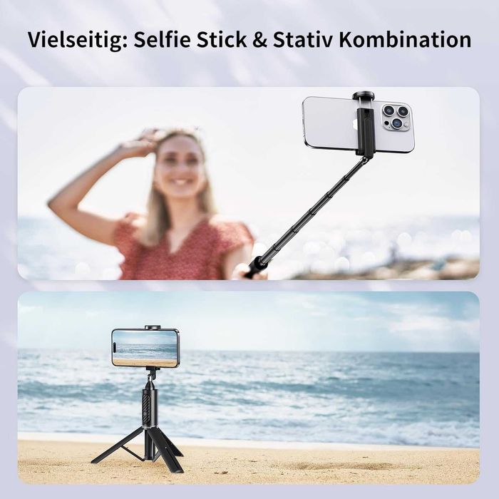 Uchwyt statyw selfie stick ATUMTEK 140cm czarny tripod do telefonu