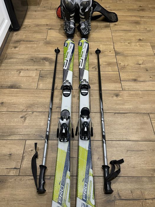Damski zestaw narciarski – Elan 150 cm, Dalbello 38, kije-Stan super!