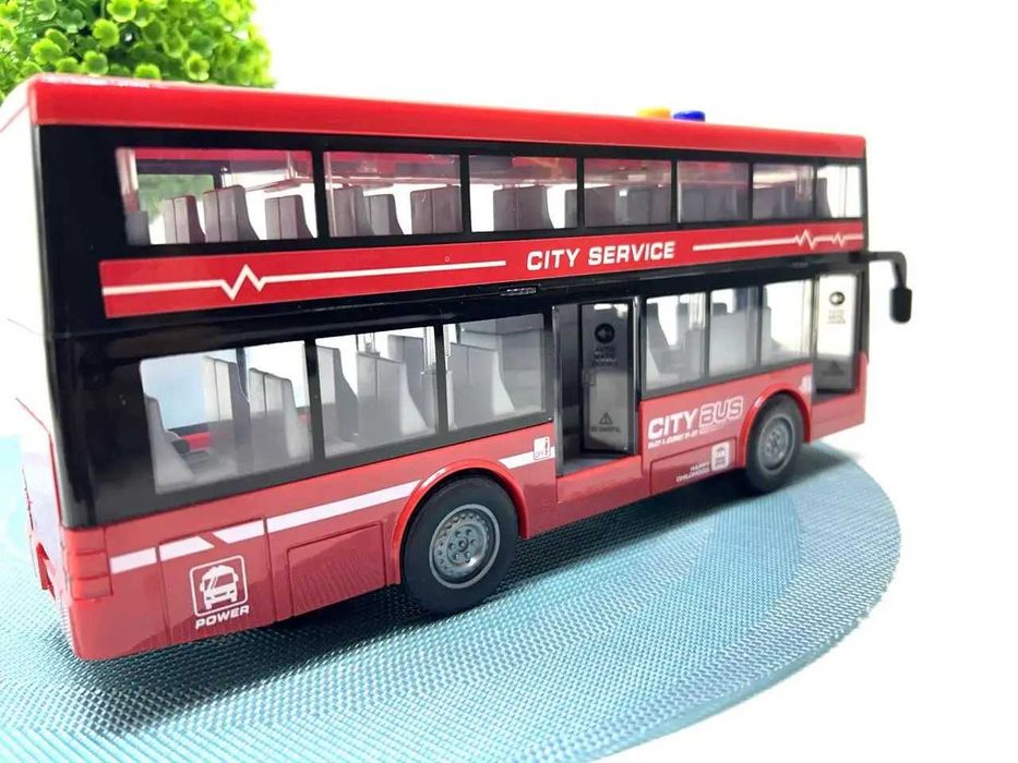 Автобус інерційний двоповерховий світло звук гумові колеса (RJ5504)