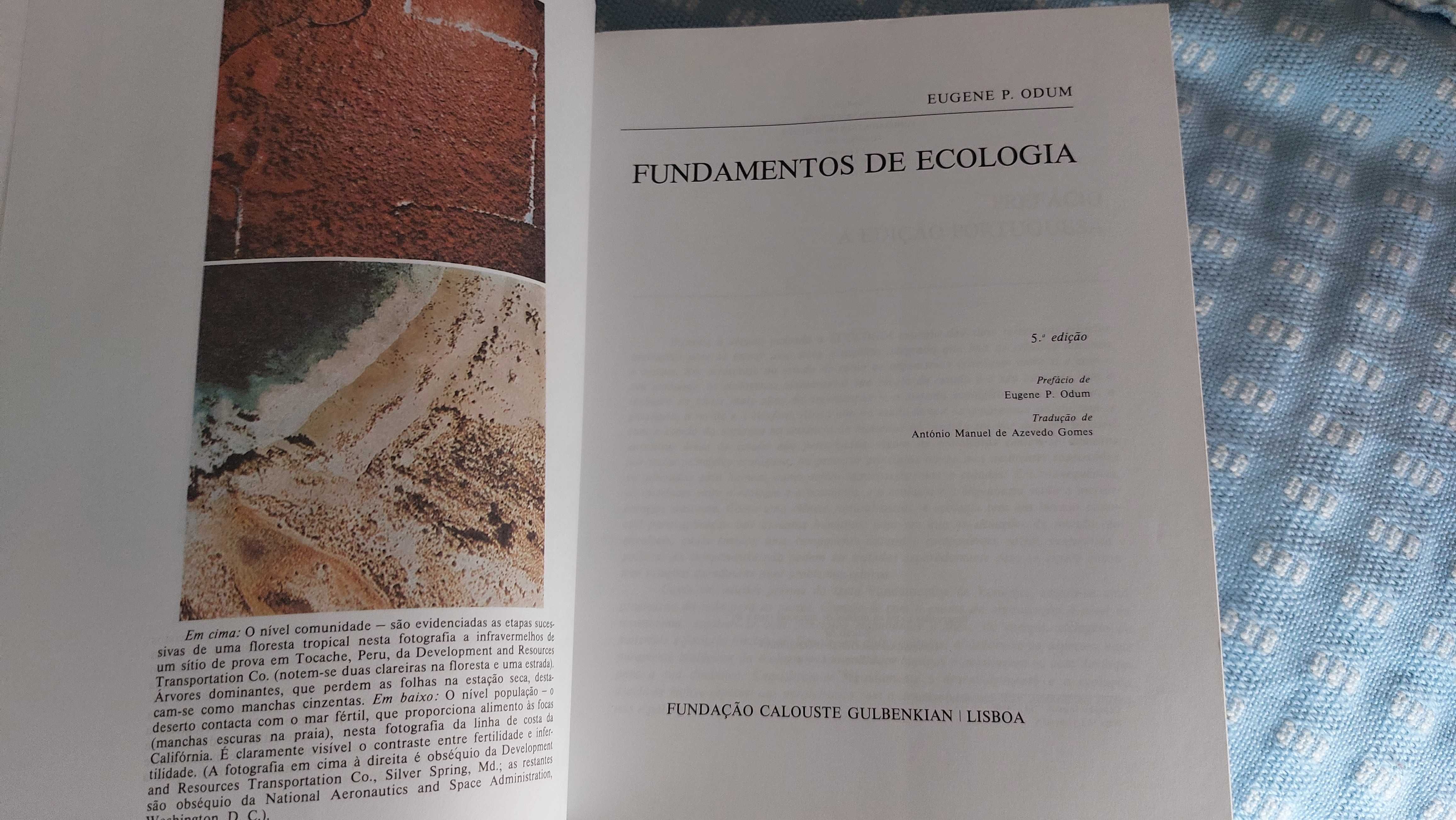 Livro "Fundamentos de Ecologia", Eugene P. Odum (F. G. Gulbenkian)