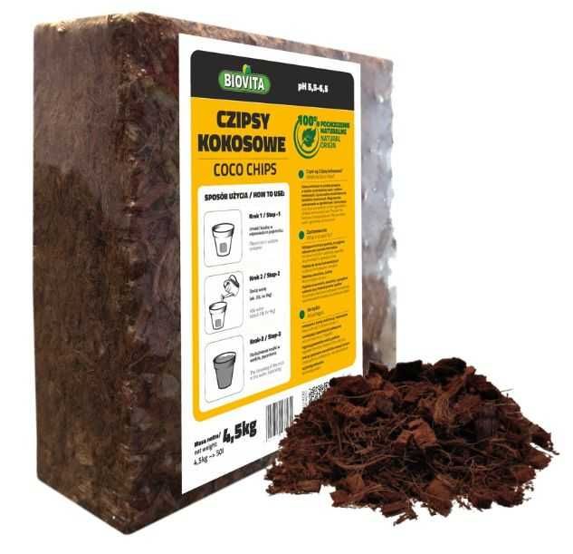 Biovita COCO chips czipsy kokosowe brykiet 4,5kg 50L