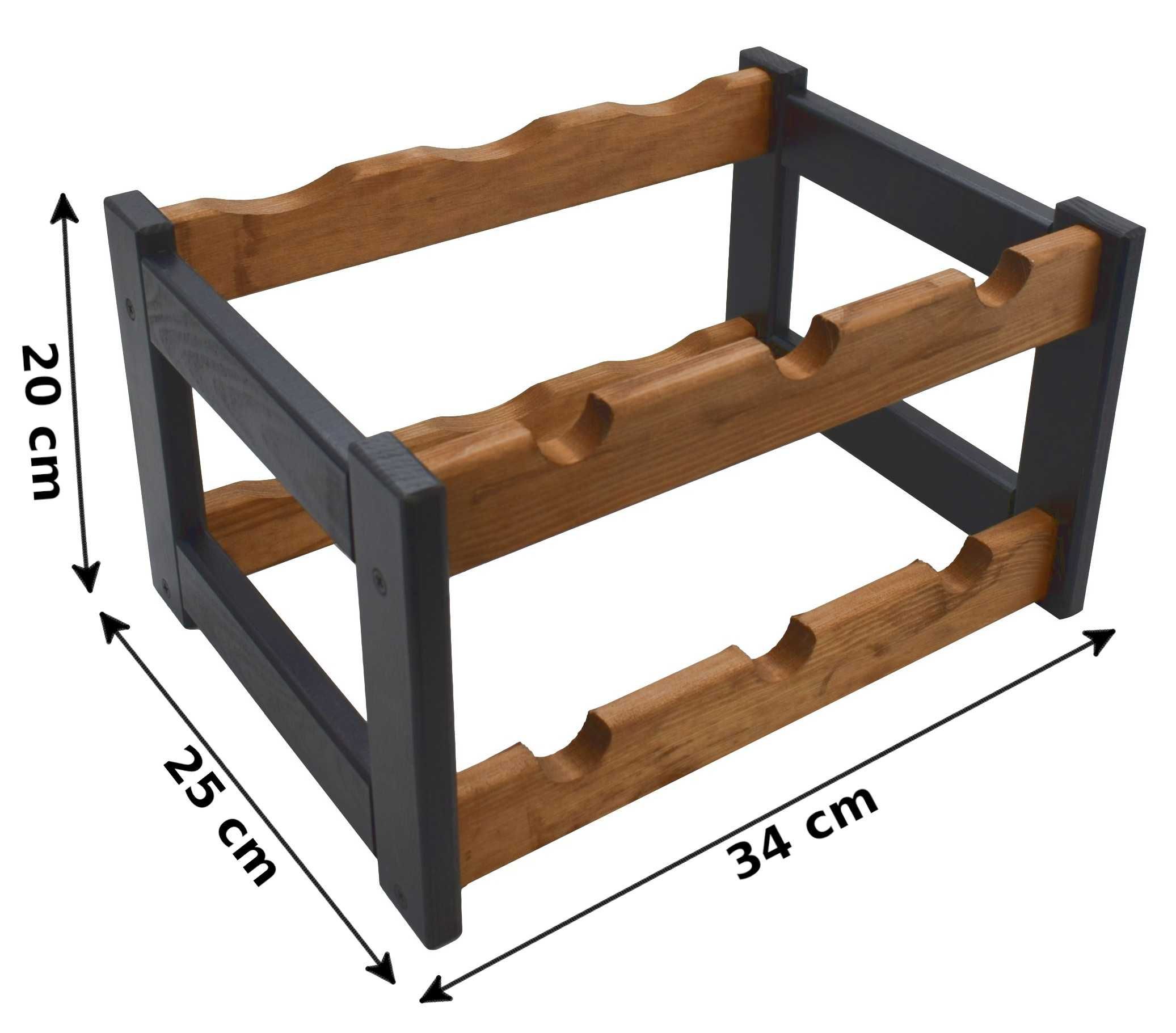 Drewniany regał stojak półka na wino butelki 6 BUTELEK