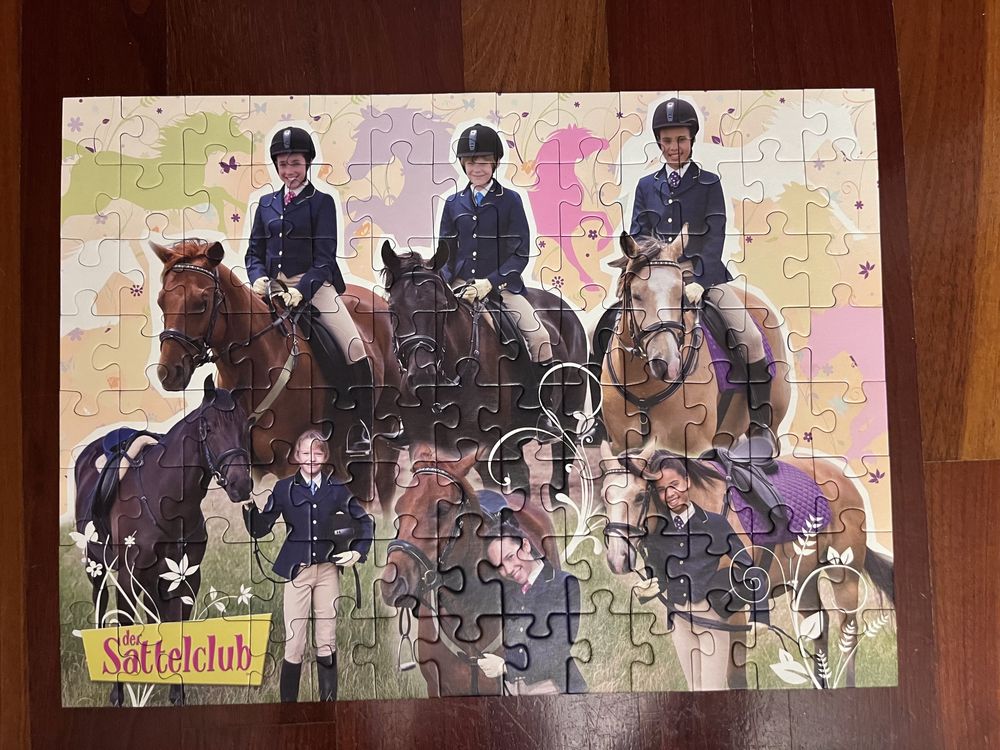 Puzzle , Ravensburger , 100 , konie , der Sattelclub