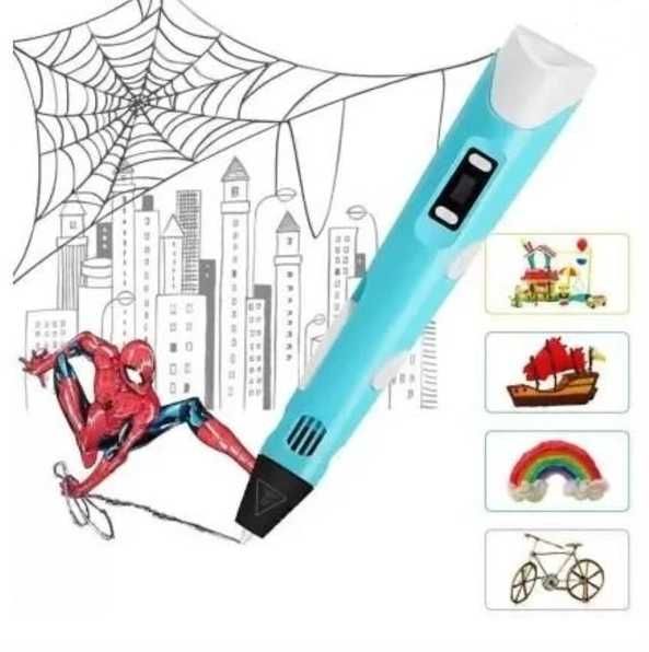 3D ручка з LCD дисплеєм всі кольори 3Д ручка +трафарет + 9м пластику