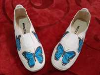 Sabrinas com pintura borboletas
