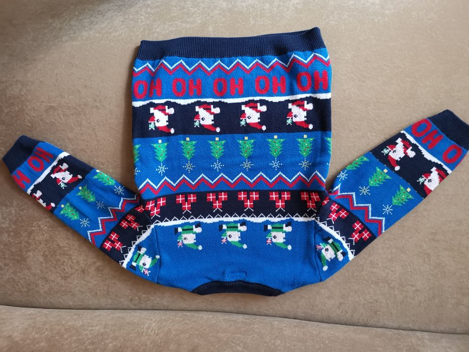 Утеплённые джинсы и новогодний свитер Next на 2-3 года