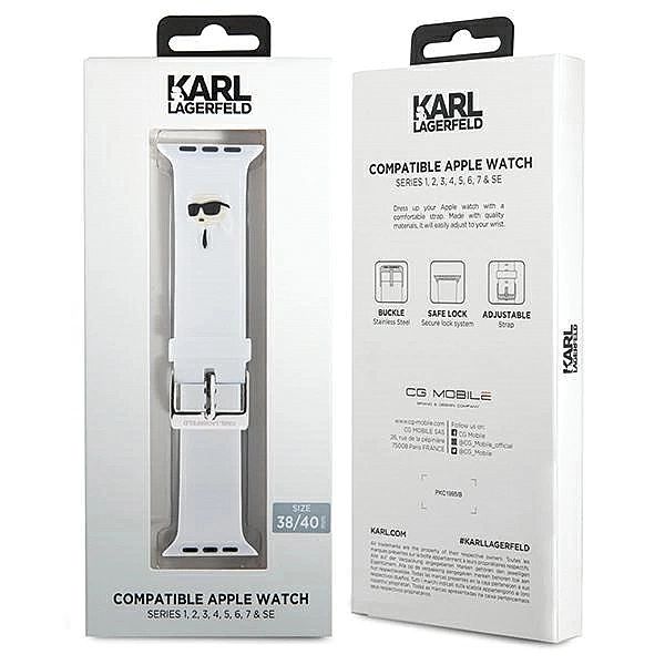 Pasek Karl Lagerfeld 3D Rubber Karl Head na Apple Watch 38/40/41mm - b