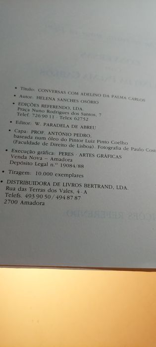 Um Só Rosto Uma Só Fé, Conversas com Adelino da Palma Carlos