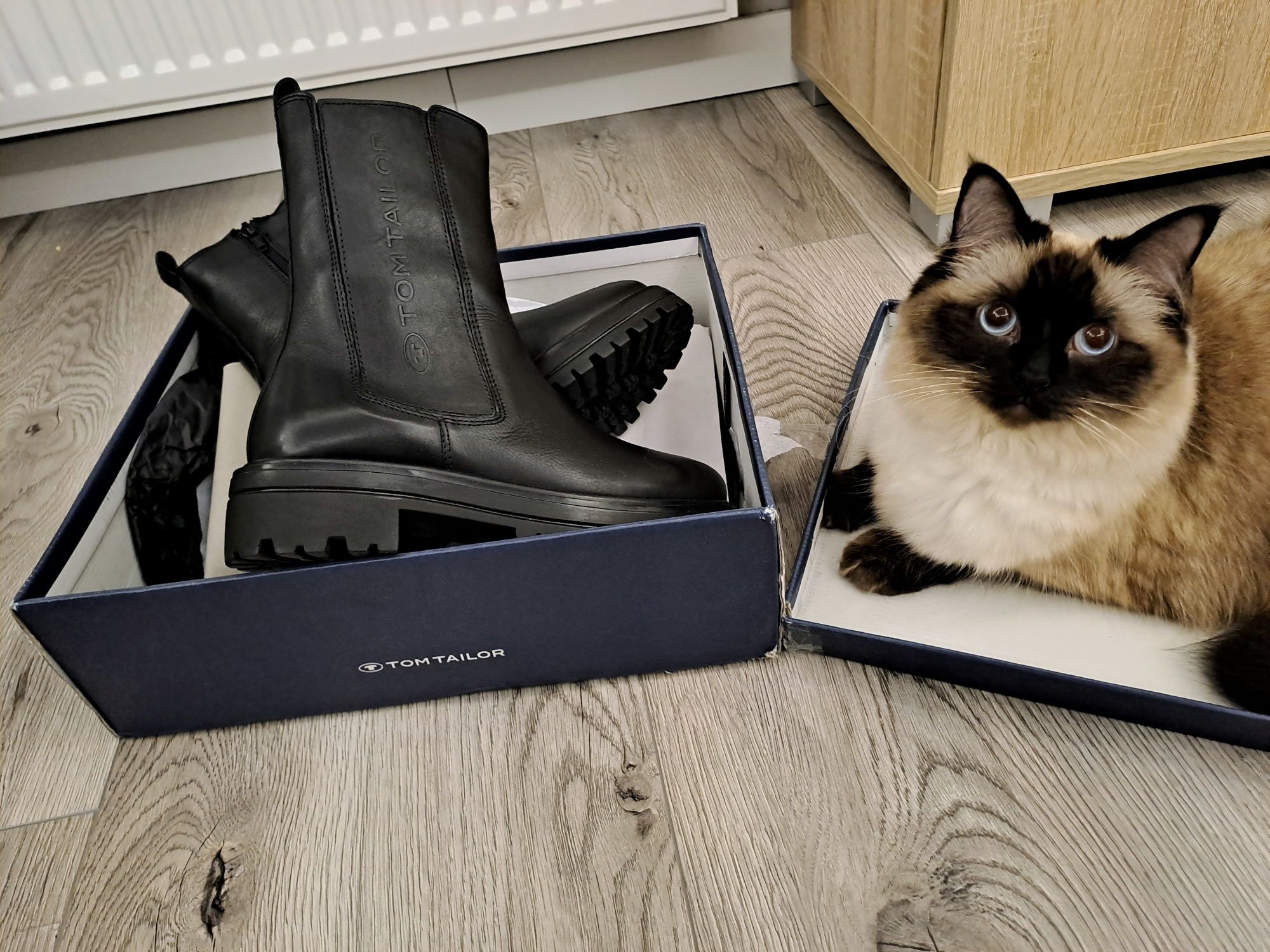 Nowe skórzane buty sztyblety marka Tom Tailor rozmiar 37